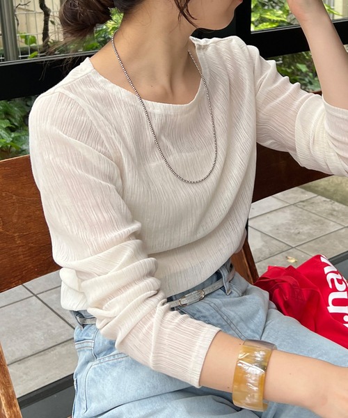 「SHENERY」 長袖カットソー FREE ホワイト レディース_画像2