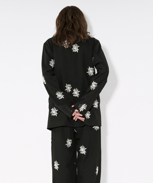 Ezick ジャケット テーラードジャケット Embroidery single jacket