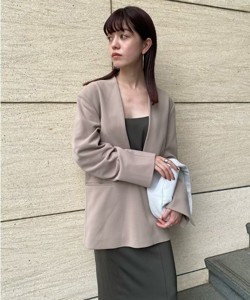 TODAYFULトゥデイフルノーカラージャケット ベージュ TODAYFUL 「TODAYFUL」 ノーカラージャケット 36inch ベージュ