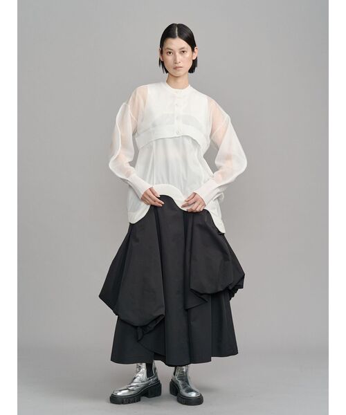 UN3D.（アンスリード） タンクトップ ノースリーブ WAVE HEM PADDED