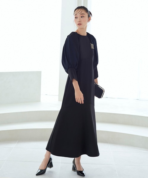 「RUIRUE BOUTIQUE」 長袖ワンピース 3L ブラック レディース_画像3