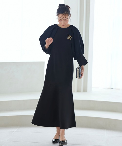 「RUIRUE BOUTIQUE」 長袖ワンピース 3L ブラック レディース_画像6