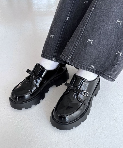 「Heather」 シューズ L ブラック レディース_画像4