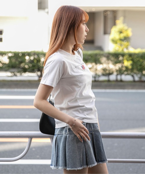 KOUNTRY REDUX アメリカ国旗刺繍 2TONE Tシャツ tシャツ 半袖 「USA国旗刺繍×カレッジロゴ」Tシャツ／ストリート／春夏