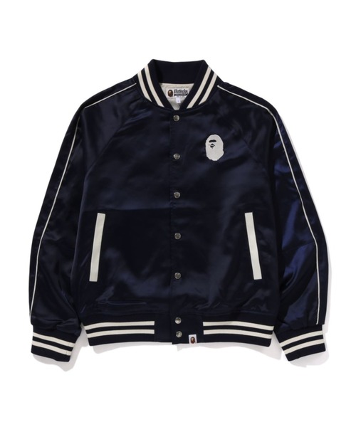 【A BATHING APE】ネイビー・ブラックジャケット 中古・古着通販】A BATHING APE (ア ベイシング エイプ) スタジャン