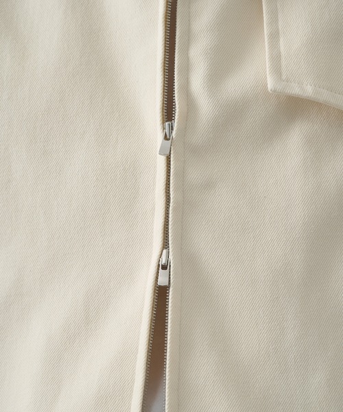 ブルゾン アウター 「irenisa/イレニサ」別注 LEATHER-COLLAR GUNFLAP ZIP BLOUSON メンズの画像