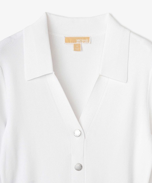 「MICHAEL KORS」 長袖ワンピース X-LARGE ホワイト レディースの画像