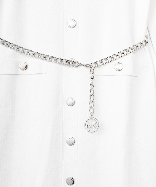 「MICHAEL KORS」 長袖ワンピース X-LARGE ホワイト レディースの画像