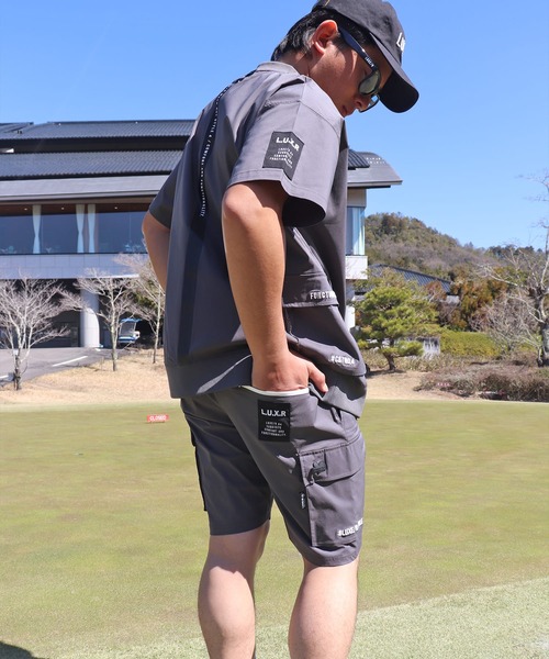 カーゴパンツ (RM)「LUXE/R GOLF」ストレッチ クロス ピンタック
