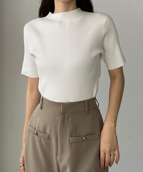 「Louere」 半袖ニット LARGE ブラック レディース_画像8