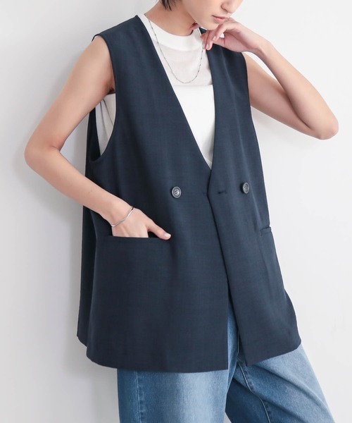for/c（フォーシー） ベスト ジレ ノーカラージレ「サスティナブル