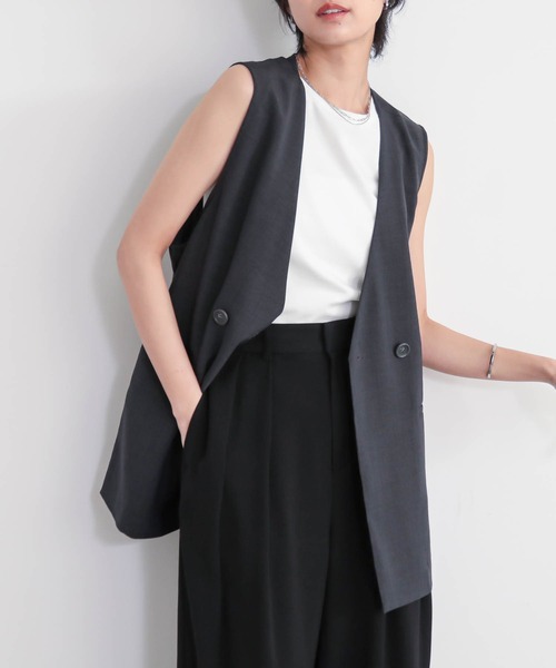 for/c（フォーシー） uvカット ベスト ジレ ノーカラージレ