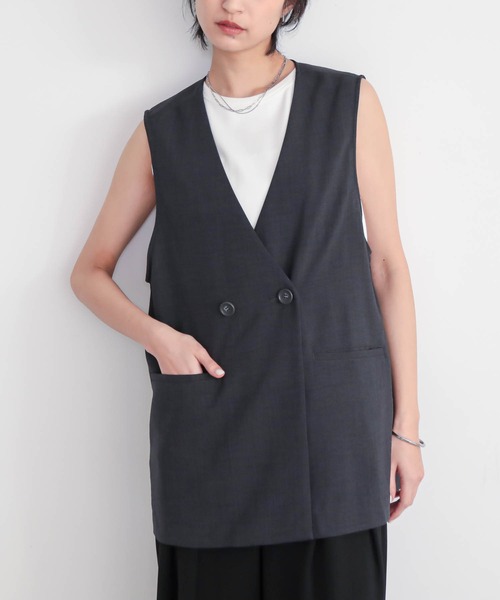 for/c（フォーシー） uvカット ベスト ジレ ノーカラージレ