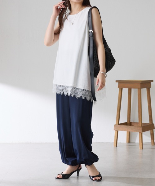 【新品】COLLAGE GALLARDAGALANTE 裾レースシャツ F 黒 COLLAGE GALLARDAGALANTE（コラージュ ガリャルダガランテ） tシャツ