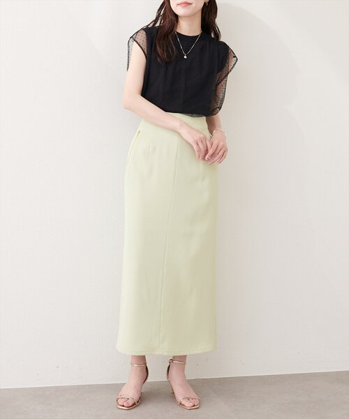 スカート 「sherbet line」接触冷感WZIPタイトスカートの画像