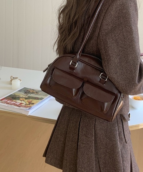 HAILY ショルダーストラップ ショルダーバッグ バッグ フロントダブル