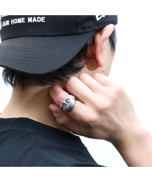 指輪 リング PUNK DRUNKERS × JAM HOME MADE あいつフェイスリング ハーフ SV925 メンズ レディースの画像