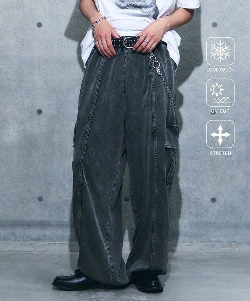 PBLIM ワイドパンツ カーゴパンツ 「UNISEX/まるでデニム見え/紫外線