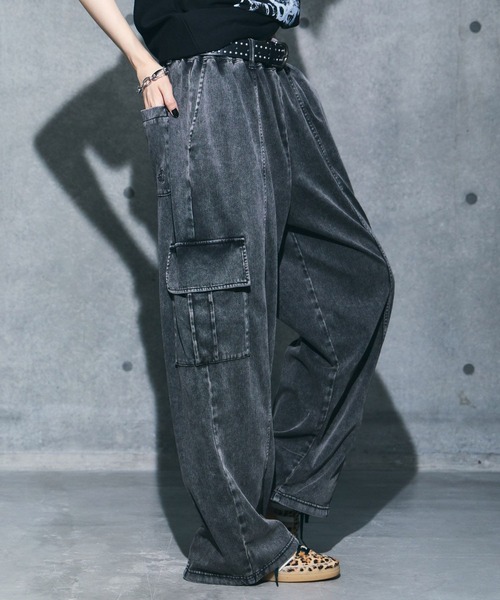 PBLIM ワイドパンツ カーゴパンツ 「UNISEX/まるでデニム見え/紫外線