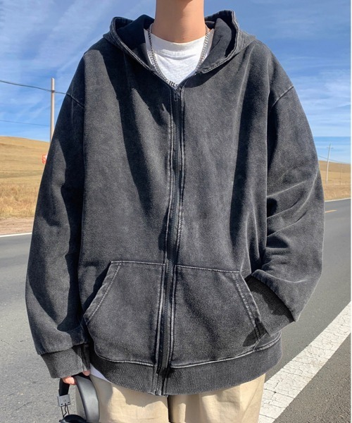 「NEW GENTLEMAN」 ジップアップパーカー X-LARGE ブラック メンズ_画像7