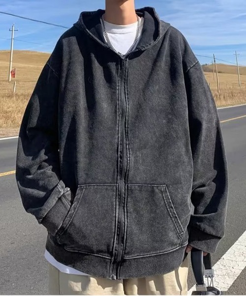 「NEW GENTLEMAN」 ジップアップパーカー X-LARGE ブラック メンズ_画像8