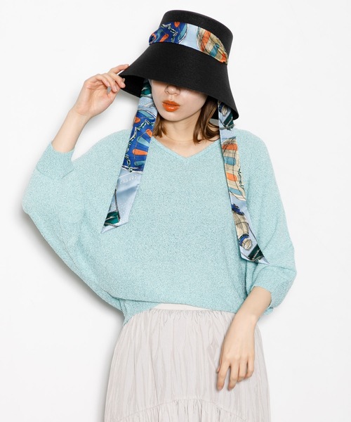 「manipuri」 ストローハット M ブルー レディース_画像5