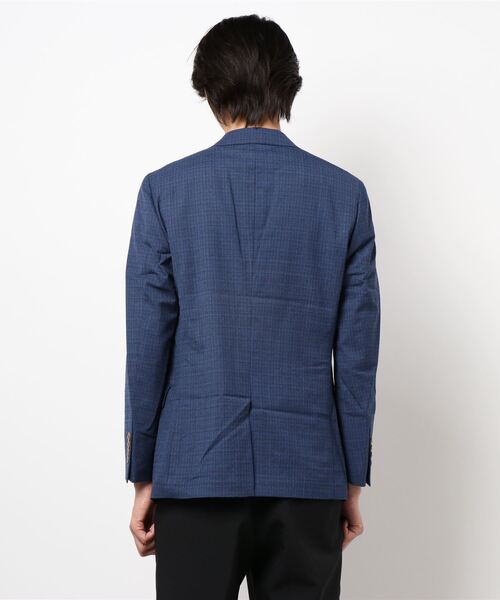 【美品】　メンズビギ　テーラードジャケット　チェック　ネイビー　背抜き　春夏 MEN'S BIGI（メンズビギ） ジャケット テーラードジャケット ホップ