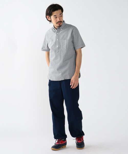 BEAMS+ シャツ BEAMS PLUS / インディゴ シアサッカー ブル