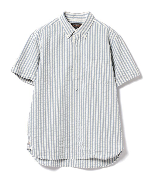 BEAMS+ シャツ BEAMS PLUS / インディゴ シアサッカー ブル