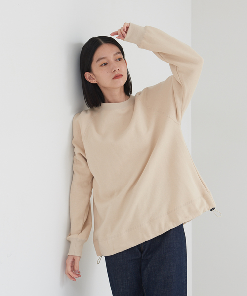 tシャツ 「手洗い可」裏起毛Aラインスウェットプルオーバー レディース
