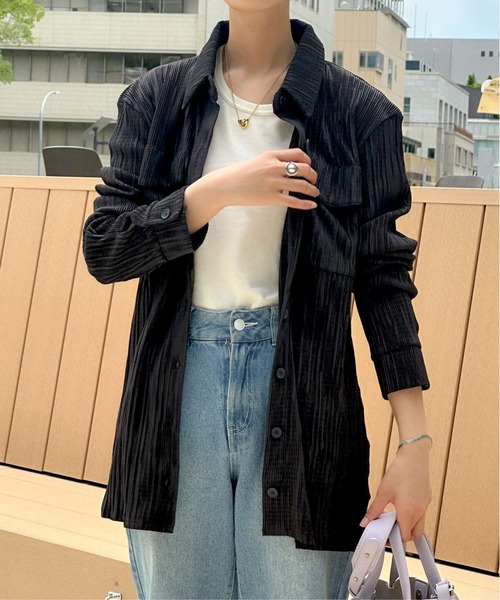 ブラウス シャツ ニュアンスストライプシャツ レディース