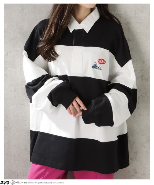 スマーフ　７体 tシャツ Smurf スマーフ ロングスリーブラガーシャツ メンズ