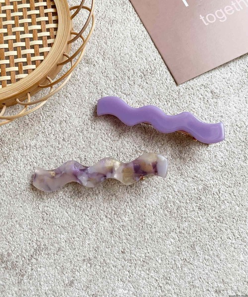 専用出品ヘアピン Port ヘアピン 「 / ポート 」 シルバー × ブルー デザイン ミニ