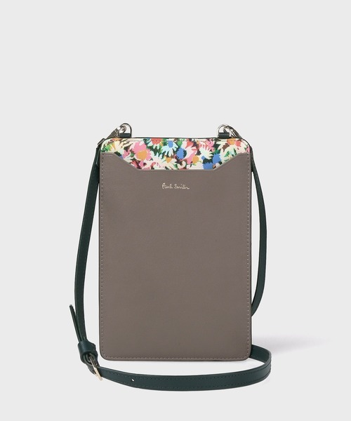 【Paul Smith】マーガレットプリントトリム ネックポーチ レザー Paul Smith｜マーガレットプリントトリム ネックポーチ