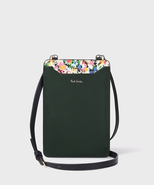 【Paul Smith】マーガレットプリントトリム ネックポーチ レザー Paul Smith ポーチ マーガレットプリントトリム ネックポーチ