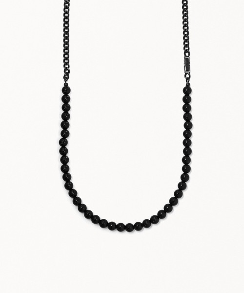ネックレス FORSOMEONE ONYX NECKLACE BLACK メンズの画像