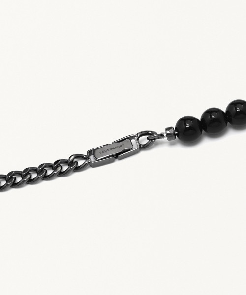 ネックレス FORSOMEONE ONYX NECKLACE BLACK メンズの画像