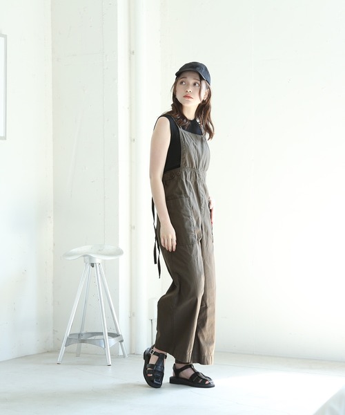サロペット オーバーオール サイドビッグポケットサロペットパンツ