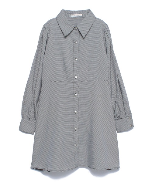 ワンピース 千鳥柄/無地BIGカラーシャツワンピース 36350 : ZOZOTOWN