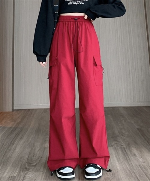 FREE STYLISTS カーゴパンツ サイドポケット裾ドローコードワイド