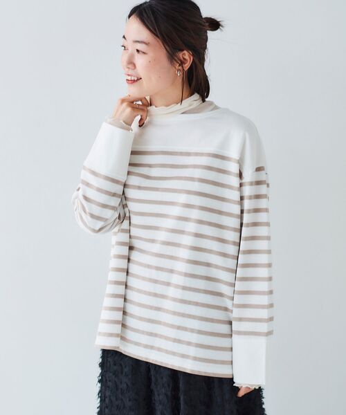 tシャツ ボーダーキリカエパネルカットソー レディース