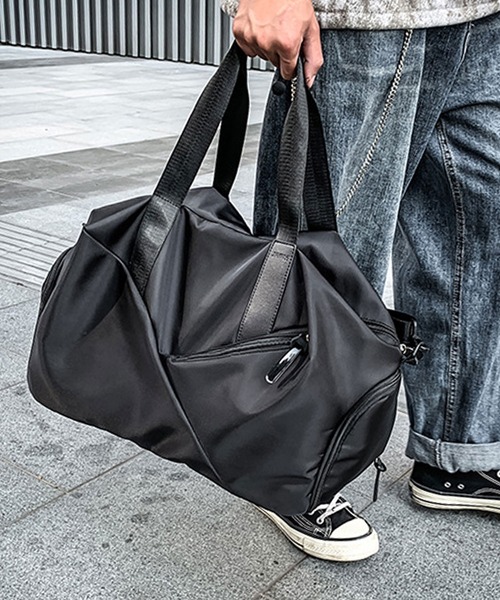 florist ボストンバッグ 「2way・大容量」独立シューズポケットクロス