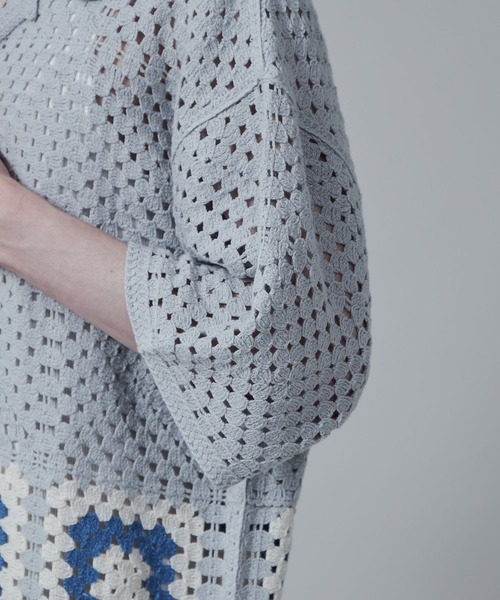 LUCY（ルーシー） シャツ LUCY/クロシェラインニットシャツ メンズ