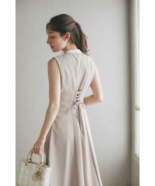 tocco closet ワンピース ヨークレース切替バックレースアップ
