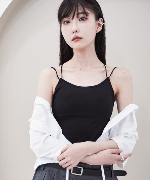 新品 ATTISESSION バックストラップキャミソール ブラック キャミソール カップ付きバッククロスストラップキャミソール