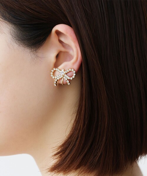 TOCCA イヤリング GLITTER RIBBON EARRINGS レディース