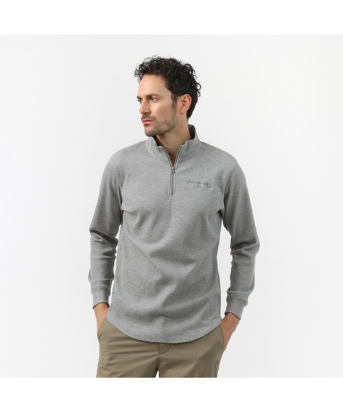 【ロサーセン】ゴルフハーフジップ グレーシャツ tシャツ 「Rosasen/GOLF」A-Line ワッフル長袖ハーフジップ