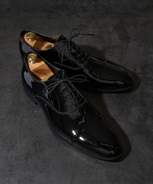 極美品　テットオム TETE HOMME 黒 牛革 ビジネスシューズ 44EEE テットオム TETE HOMME カウレザー プレーントゥ ドレスシューズ