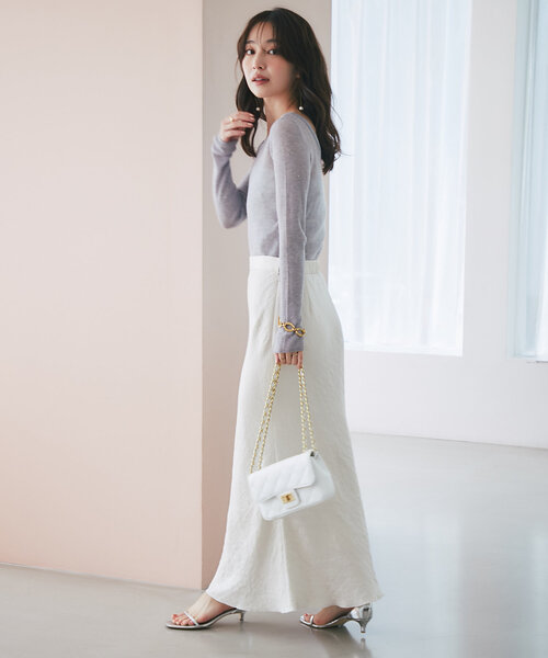 La boutique Bonbon ニット 「前後2WAY」シアースパンコールリブ