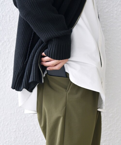 SHIPS any パンツ any: 4WAY ストレッチ ナイロン 2タック